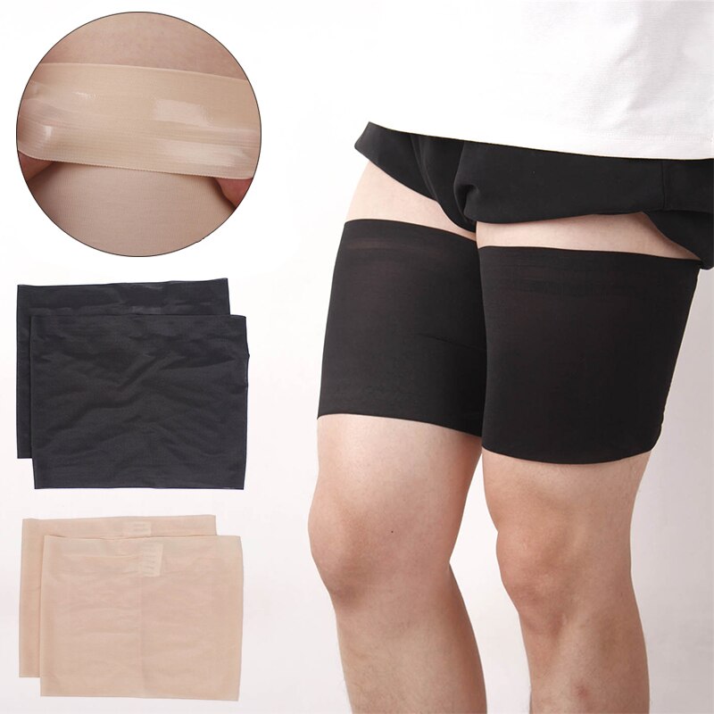2pcs Summer Women Anti Chafing Thigh Bands Slimmer Band High Elastic Silica Gel Anti-friction Protection Leg Warmer Plus Size